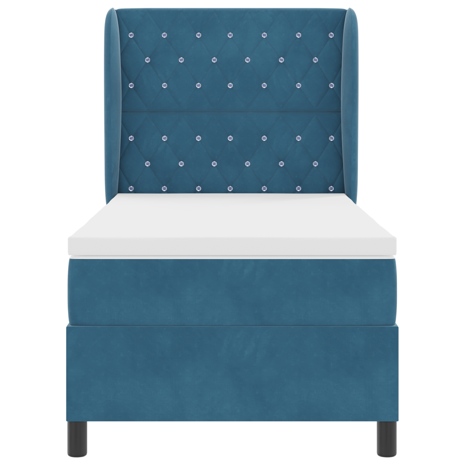 Boxspringbed met matras fluweel donkerblauw 90x200 cm