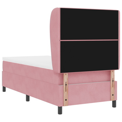 Boxspringbed met matrass fluweel roze 90x200 cm