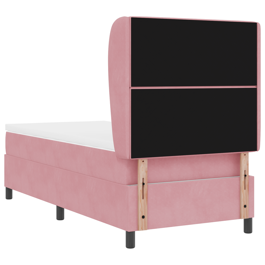 Boxspringbed met matrass fluweel roze 90x200 cm