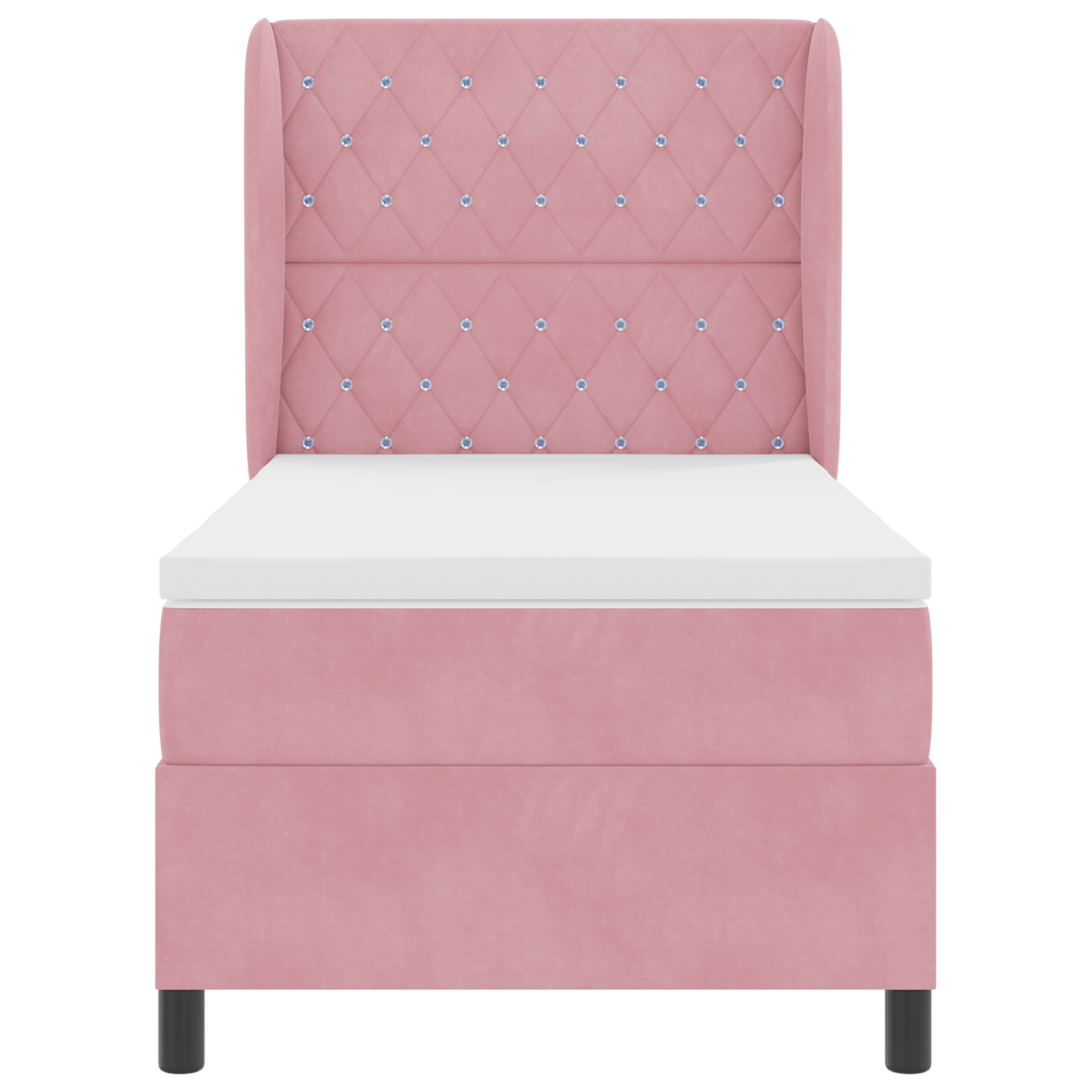 Boxspringbed met matrass fluweel roze 90x200 cm