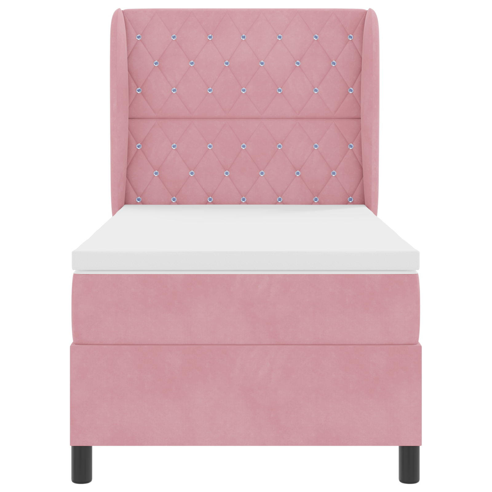 Boxspringbed met matrass fluweel roze 90x200 cm