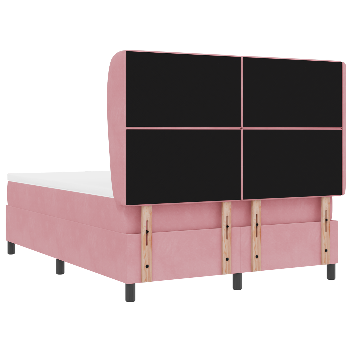Boxspringbed met matras fluweel roze 140x190 cm