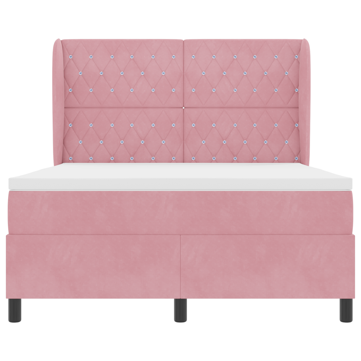 Boxspringbed met matras fluweel roze 140x190 cm