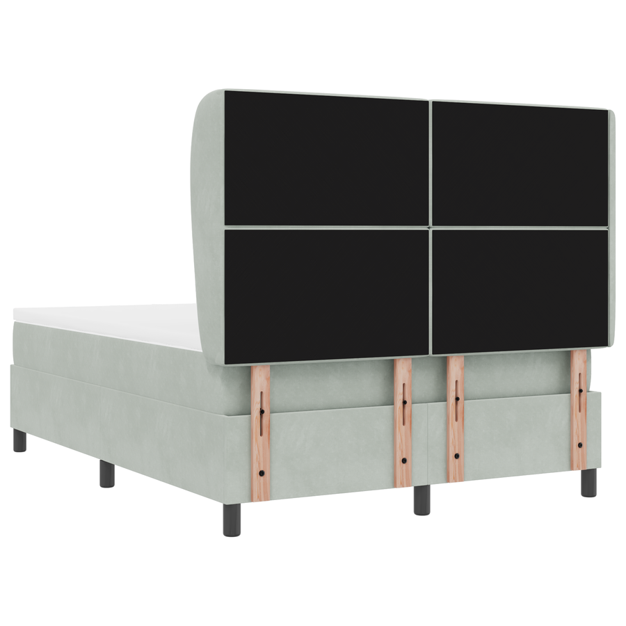 Boxspringbed met matras fluweel lichtgrijs 160x200 cm