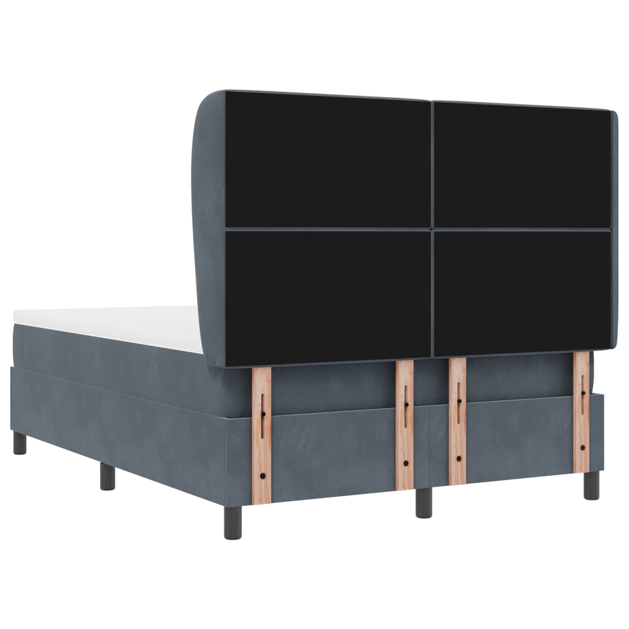 Boxspringbed met matras fluweel donkergrijs 160x200 cm