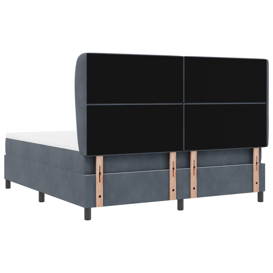 Boxspringbed met matras fluweel donkergrijs 180x200 cm