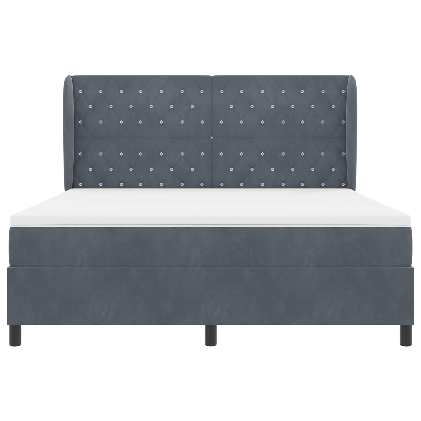 Boxspringbed met matras fluweel donkergrijs 180x200 cm