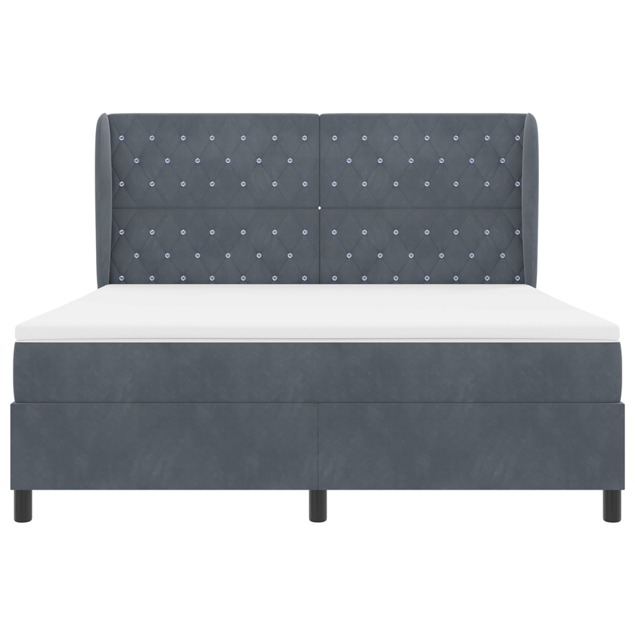 Boxspringbed met matras fluweel donkergrijs 180x200 cm