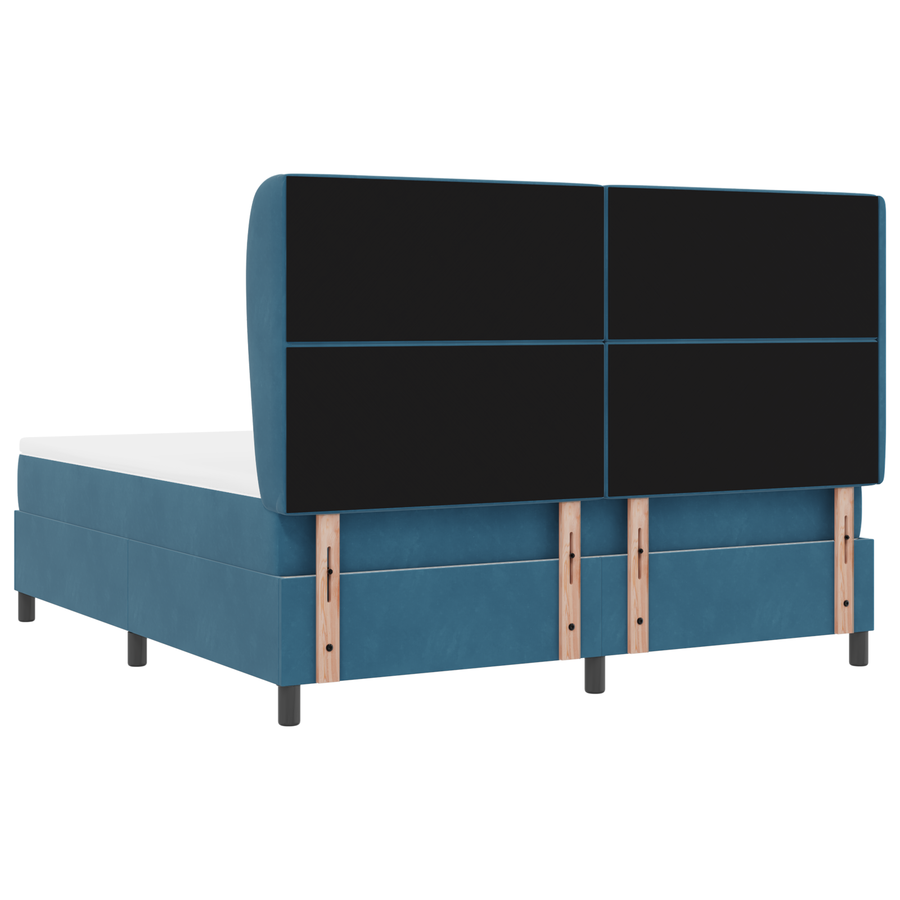 Boxspringbed met matras fluweel donkerblauw 180x200 cm