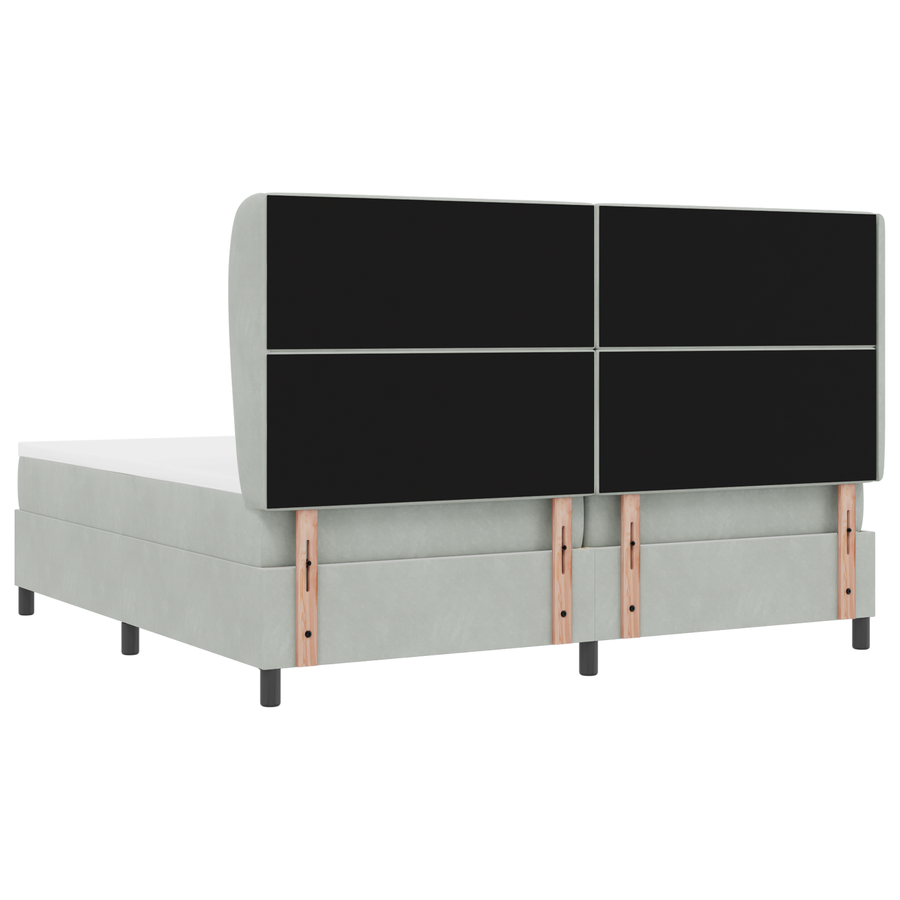 Boxspringbed met matras fluweel lichtgrijs 200x200 cm