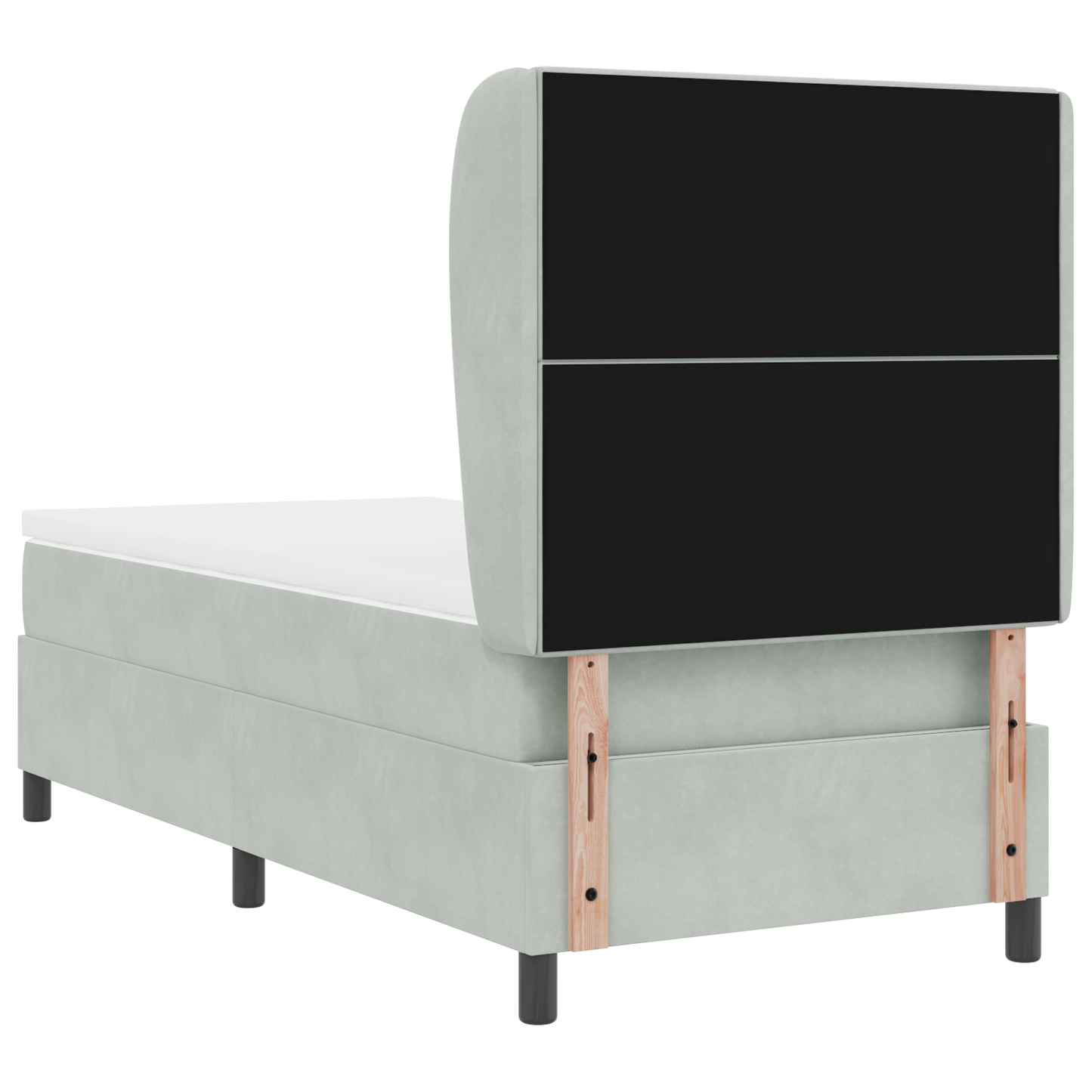 Boxspringbed met matras fluweel lichtgrijs 80x200 cm