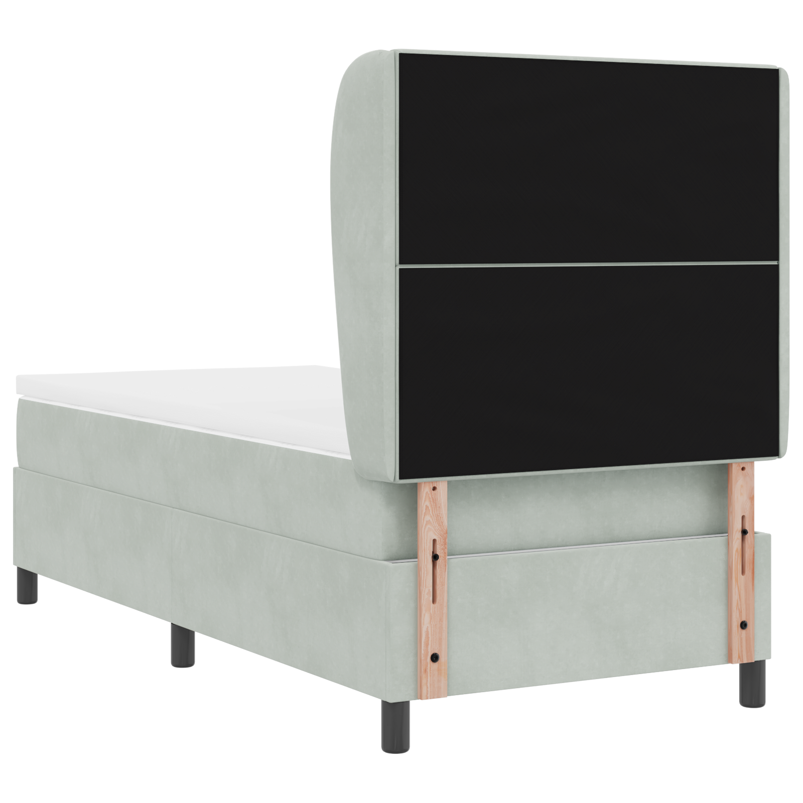 Boxspringbed met matras fluweel lichtgrijs 80x200 cm