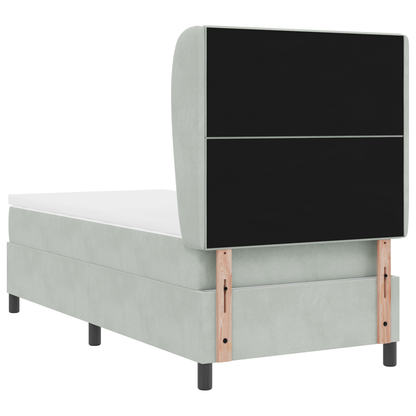 Boxspringbed met matras fluweel lichtgrijs 80x200 cm
