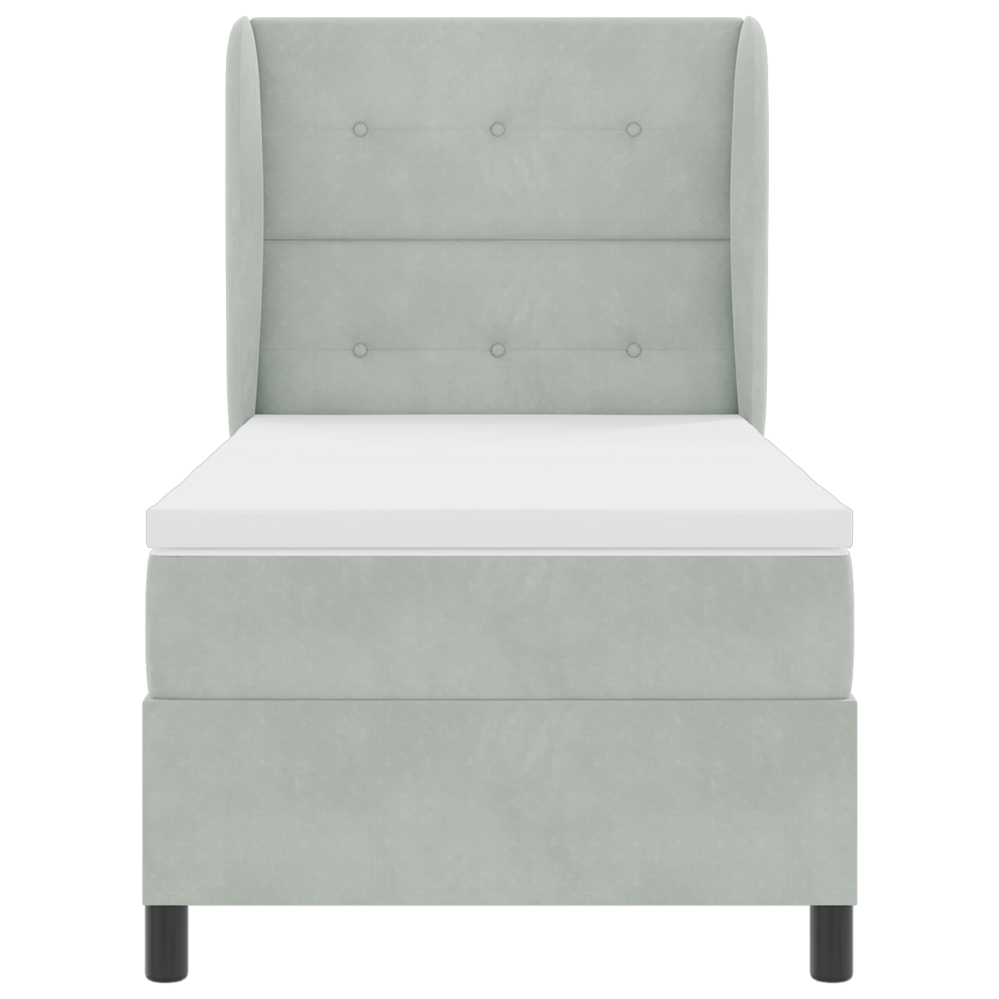 Boxspringbed met matras fluweel lichtgrijs 80x200 cm