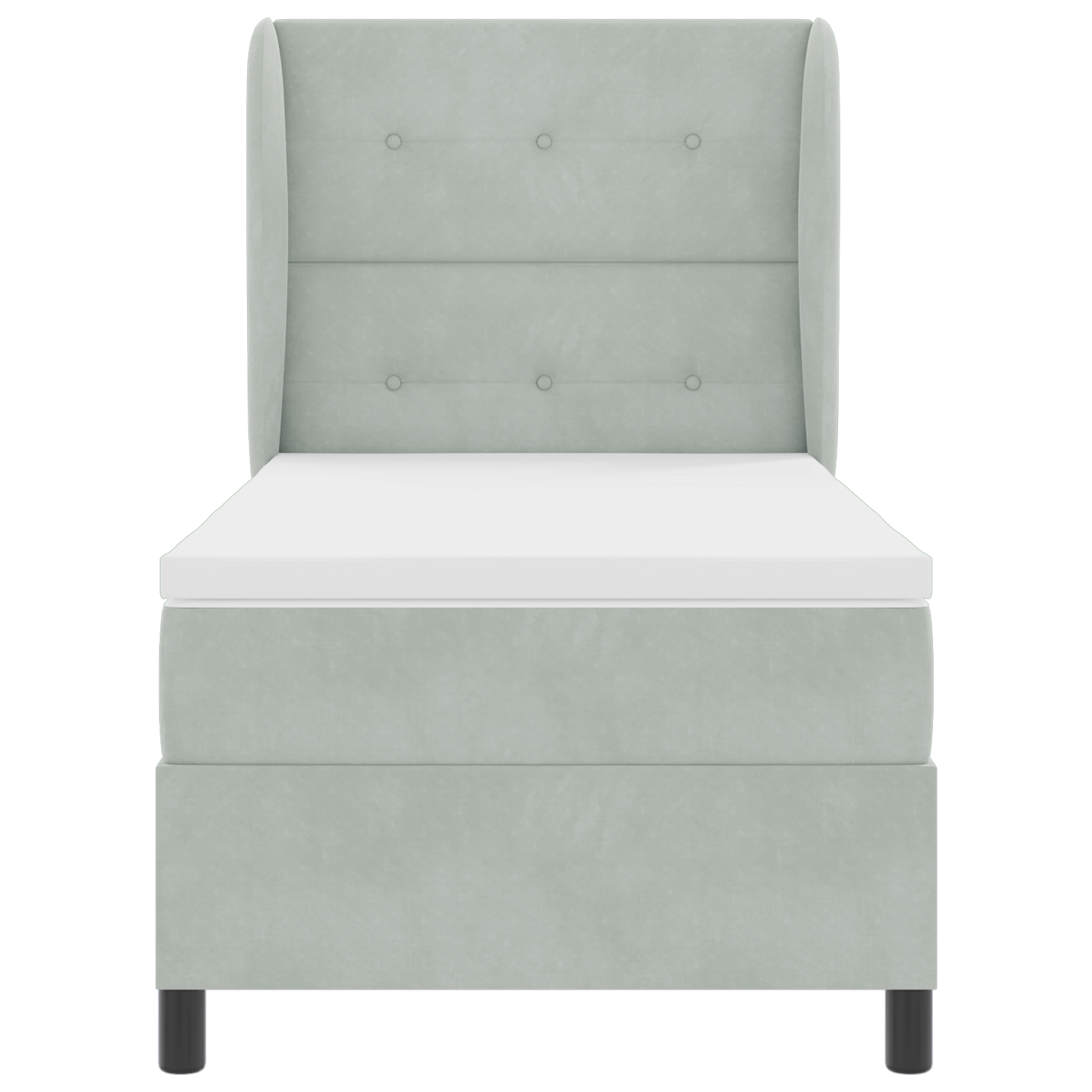 Boxspringbed met matras fluweel lichtgrijs 80x200 cm
