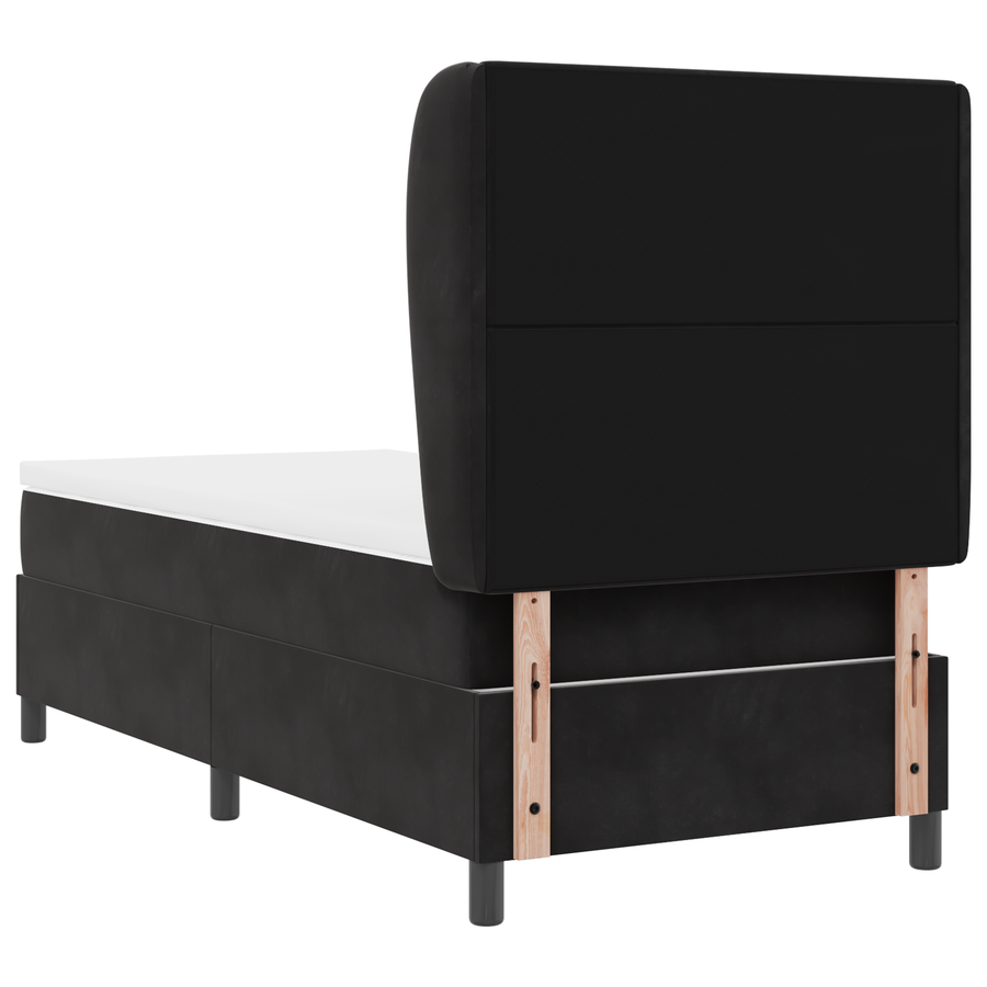 Boxspringbed met matras fluweel zwart 80x200 cm