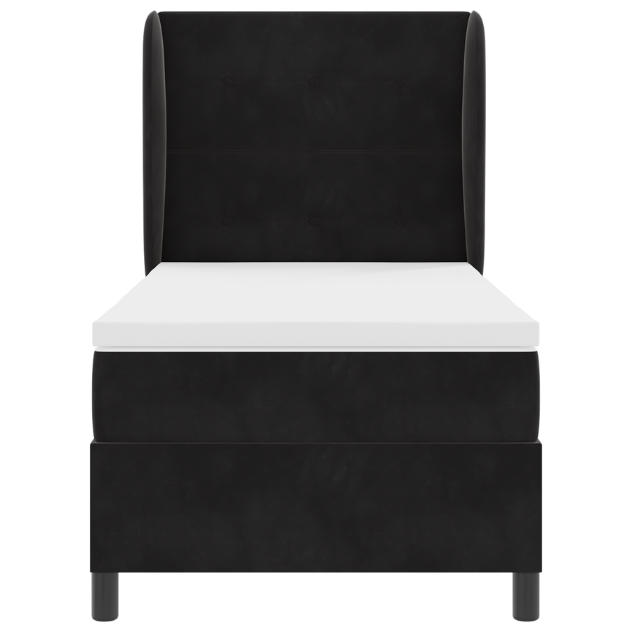 Boxspringbed met matras fluweel zwart 80x200 cm