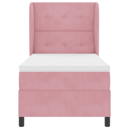Boxspringbed met matras fluweel roze 80x200 cm