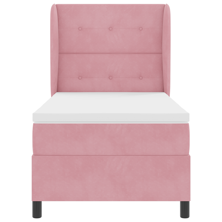 Boxspringbed met matras fluweel roze 80x200 cm