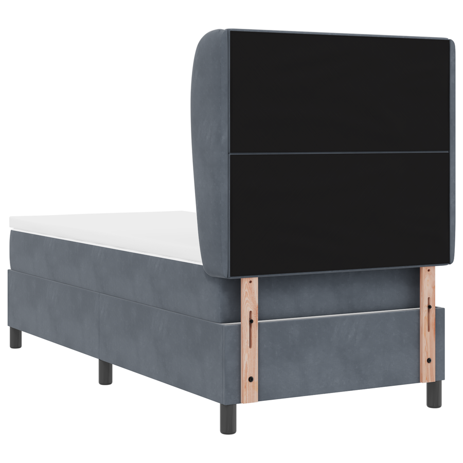 Boxspringbed met matras fluweel donkergrijs 90x190 cm