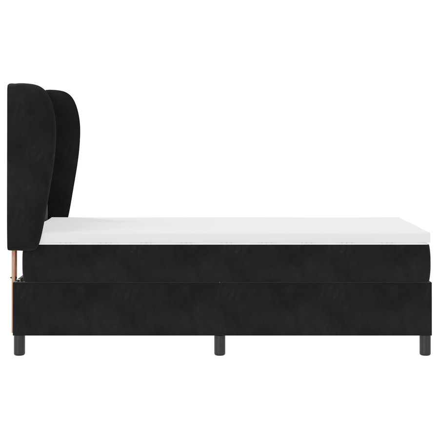 Boxspringbed met matras fluweel zwart 90x190 cm