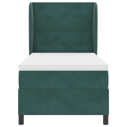 Boxspringbed met matras fluweel donkergroen 90x190 cm