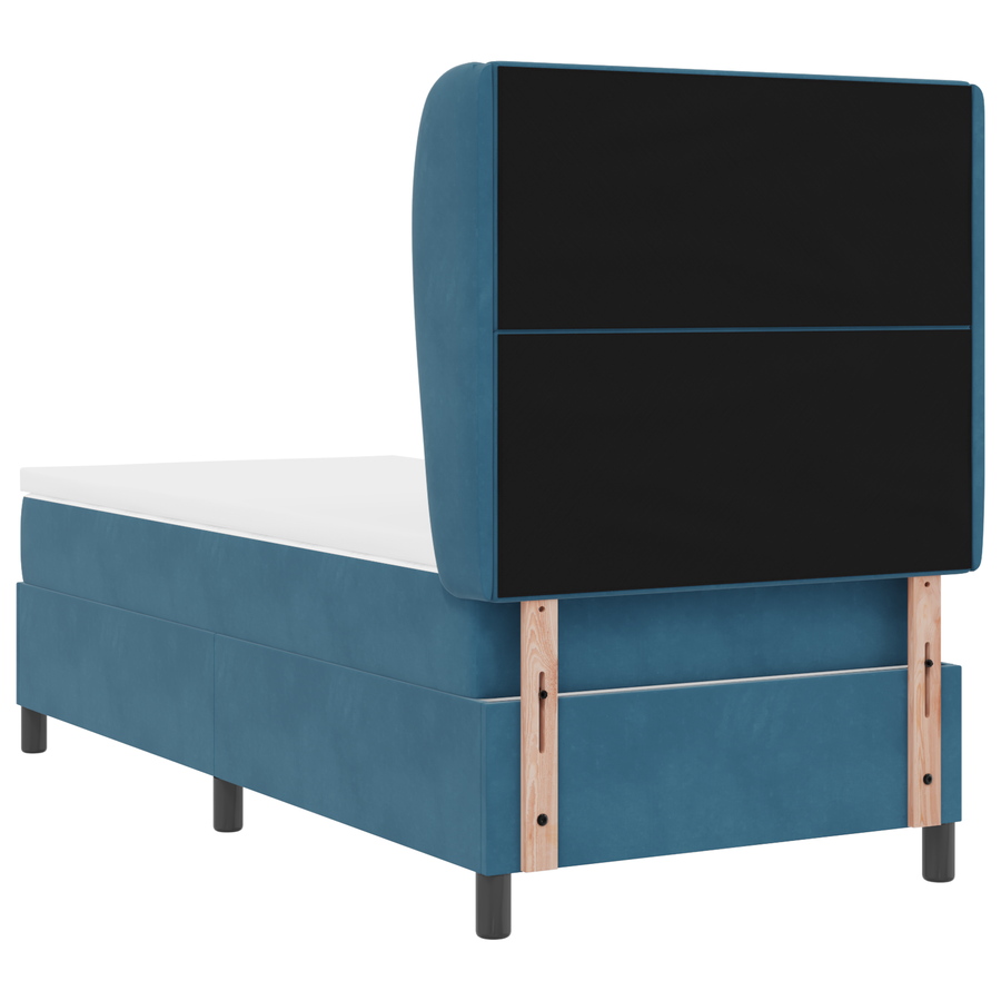 Boxspringbed met matras fluweel donkerblauw 90x200 cm