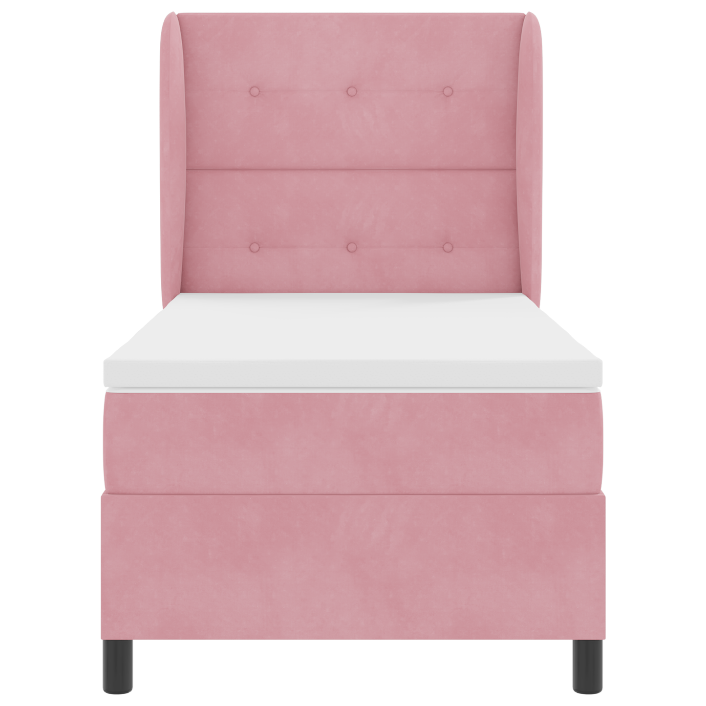 Boxspringbed met matras fluweel roze 90x200 cm