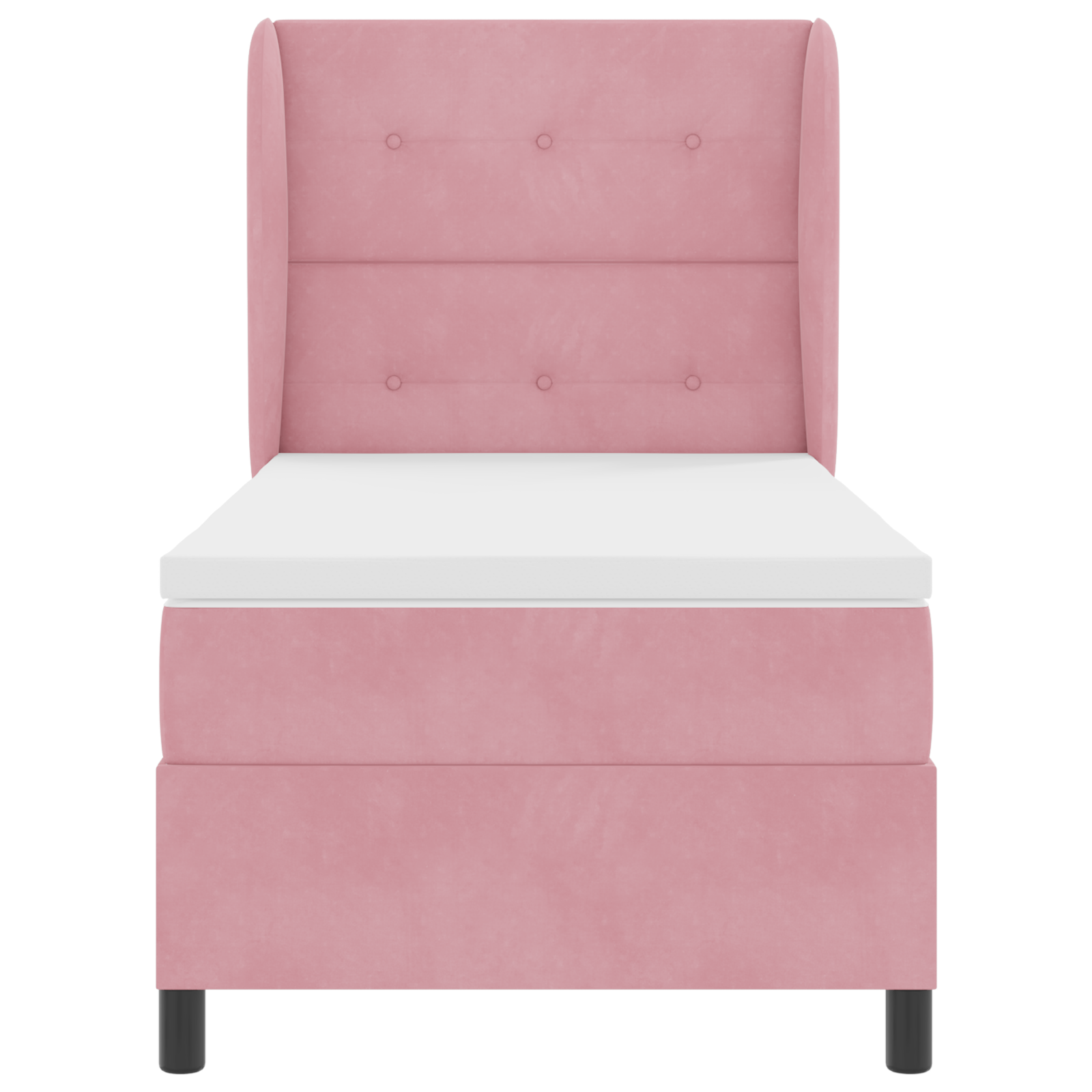 Boxspringbed met matras fluweel roze 90x200 cm