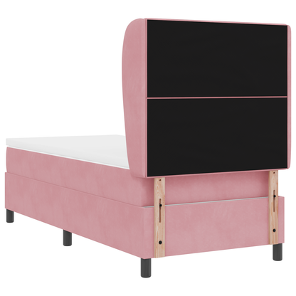 Boxspringbed met matras fluweel roze 100x200 cm