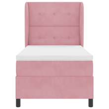 Boxspringbed met matras fluweel roze 100x200 cm