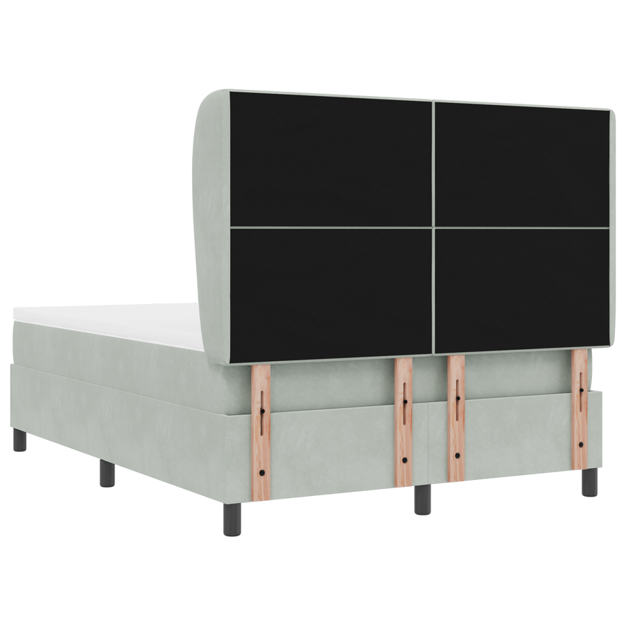 Boxspringbed met matras fluweel lichtgrijs 140x190 cm