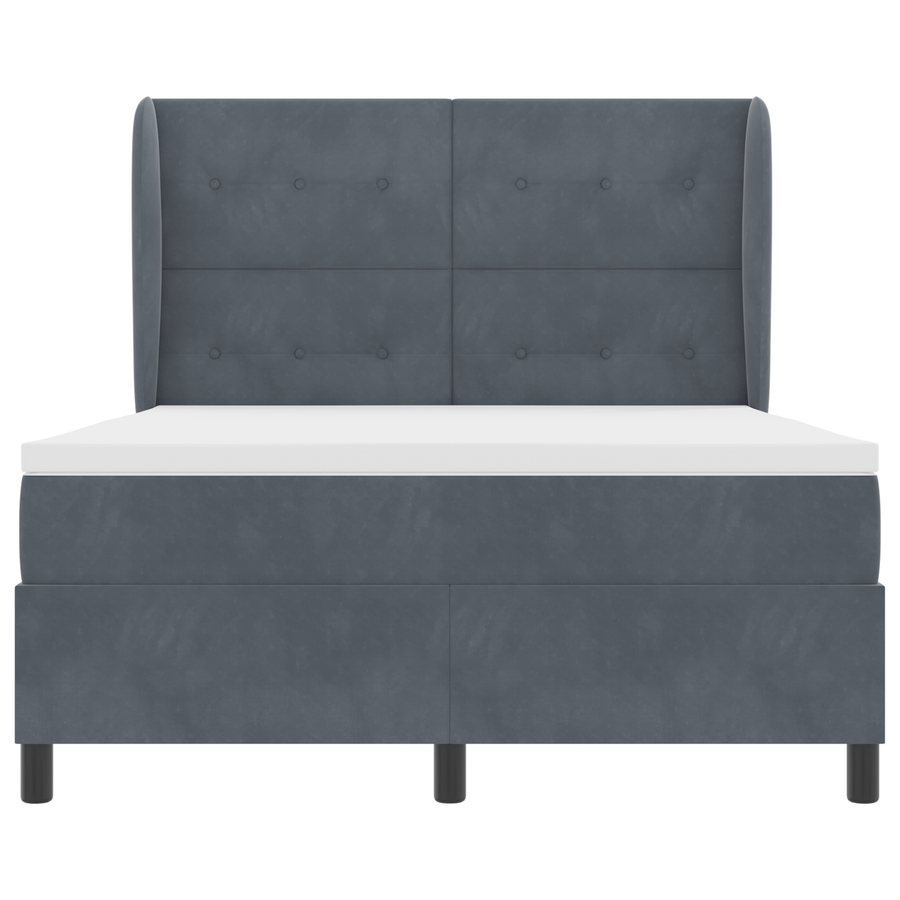 Boxspringbed met matras fluweel donkergrijs 140x190 cm