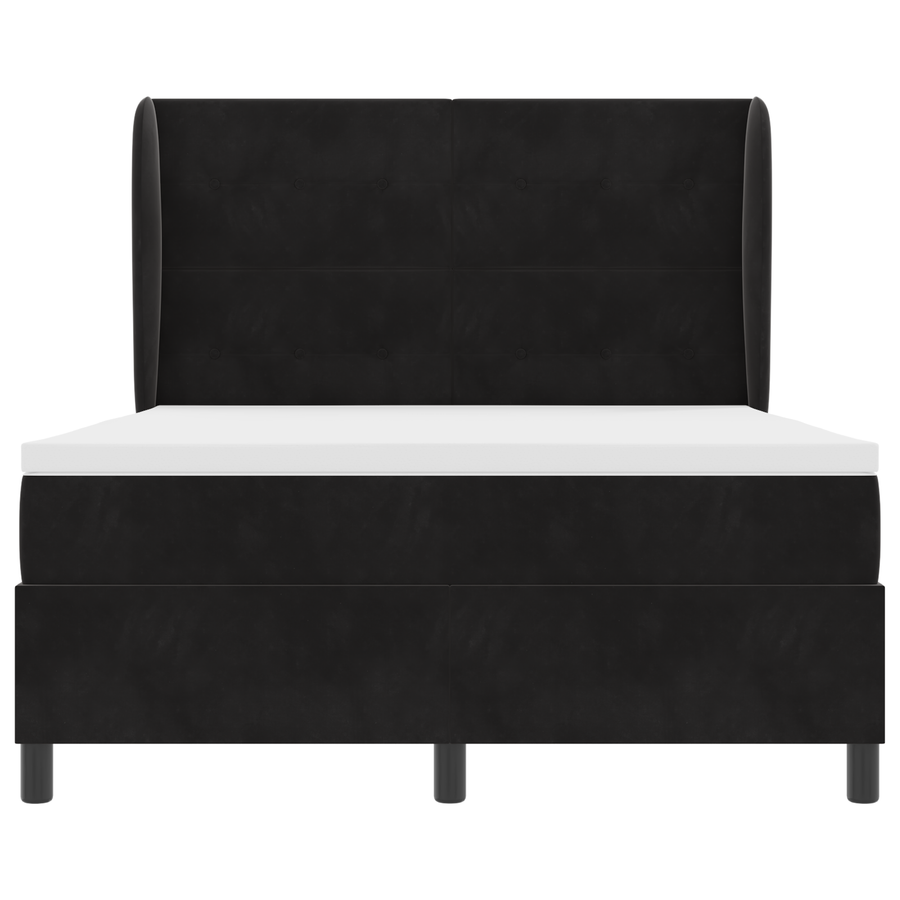 Boxspringbed met matras fluweel zwart 140x190 cm