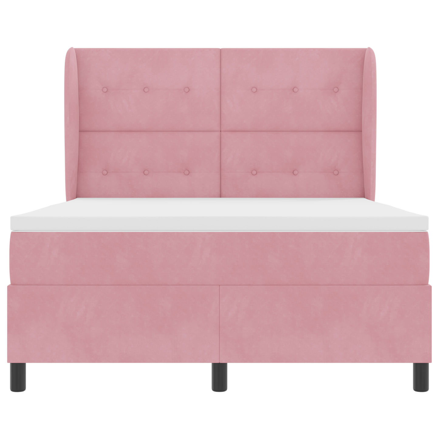 Boxspringbed met matras fluweel roze 140x190 cm