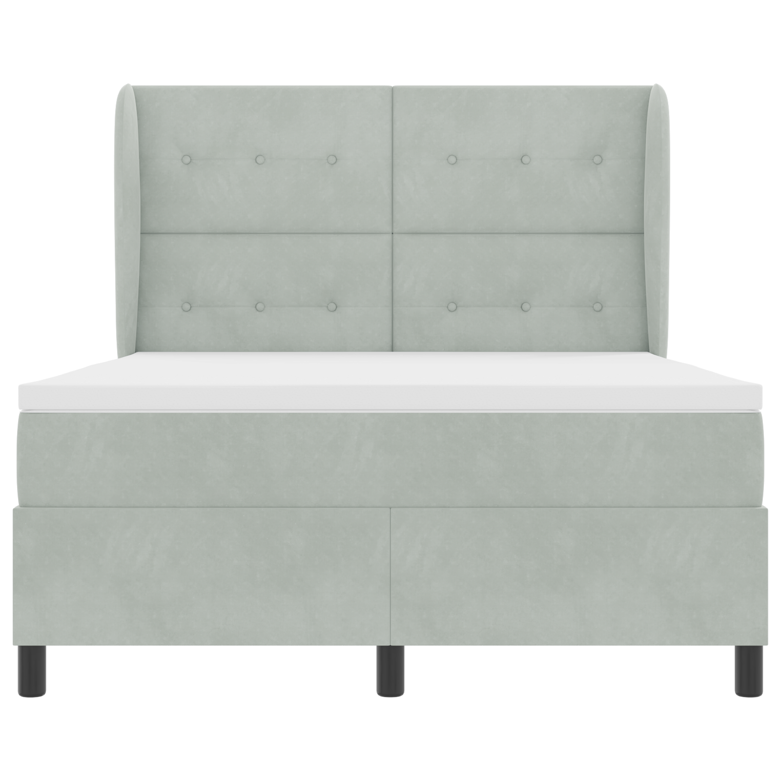 Boxspringbed met matras fluweel lichtgrijs 140x200 cm