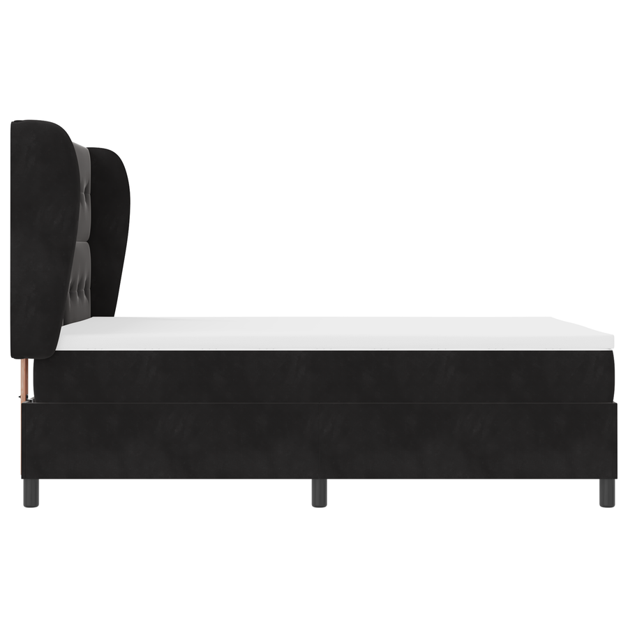 Boxspringbed met matras fluweel zwart 140x200 cm