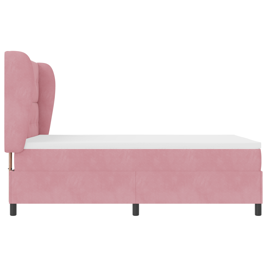 Boxspringbed met matras fluweel roze 140x200 cm