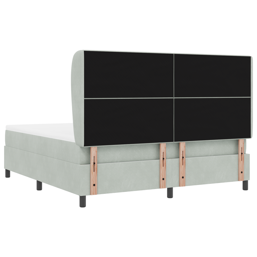 Boxspringbed met matras fluweel lichtgrijs 180x200 cm