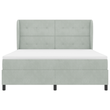Boxspringbed met matras fluweel lichtgrijs 180x200 cm