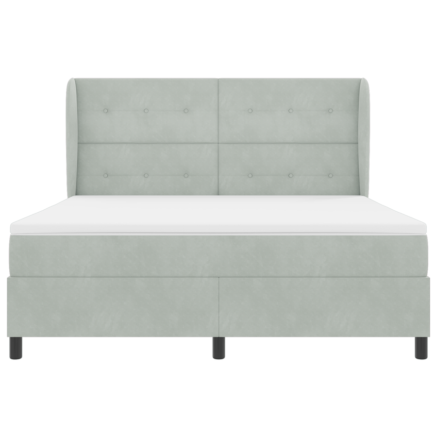 Boxspringbed met matras fluweel lichtgrijs 180x200 cm