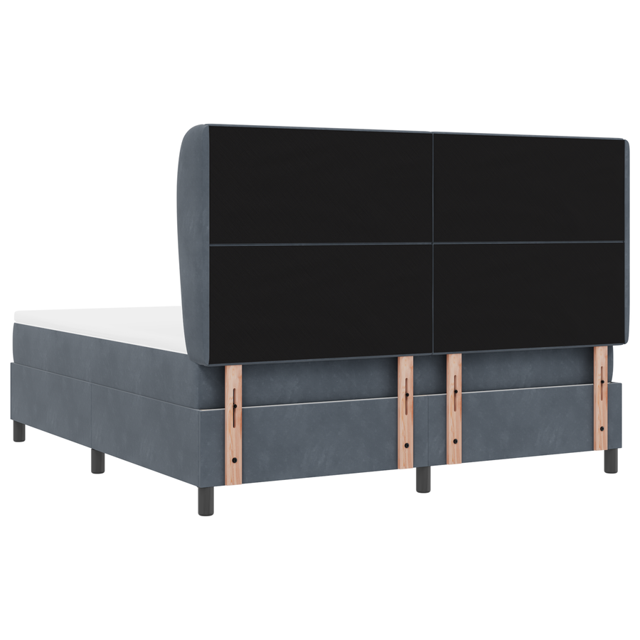 Boxspringbed met matras fluweel donkergrijs 180x200 cm