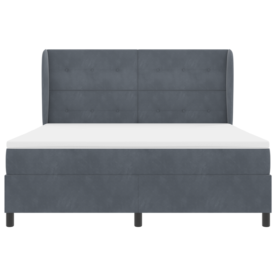 Boxspringbed met matras fluweel donkergrijs 180x200 cm