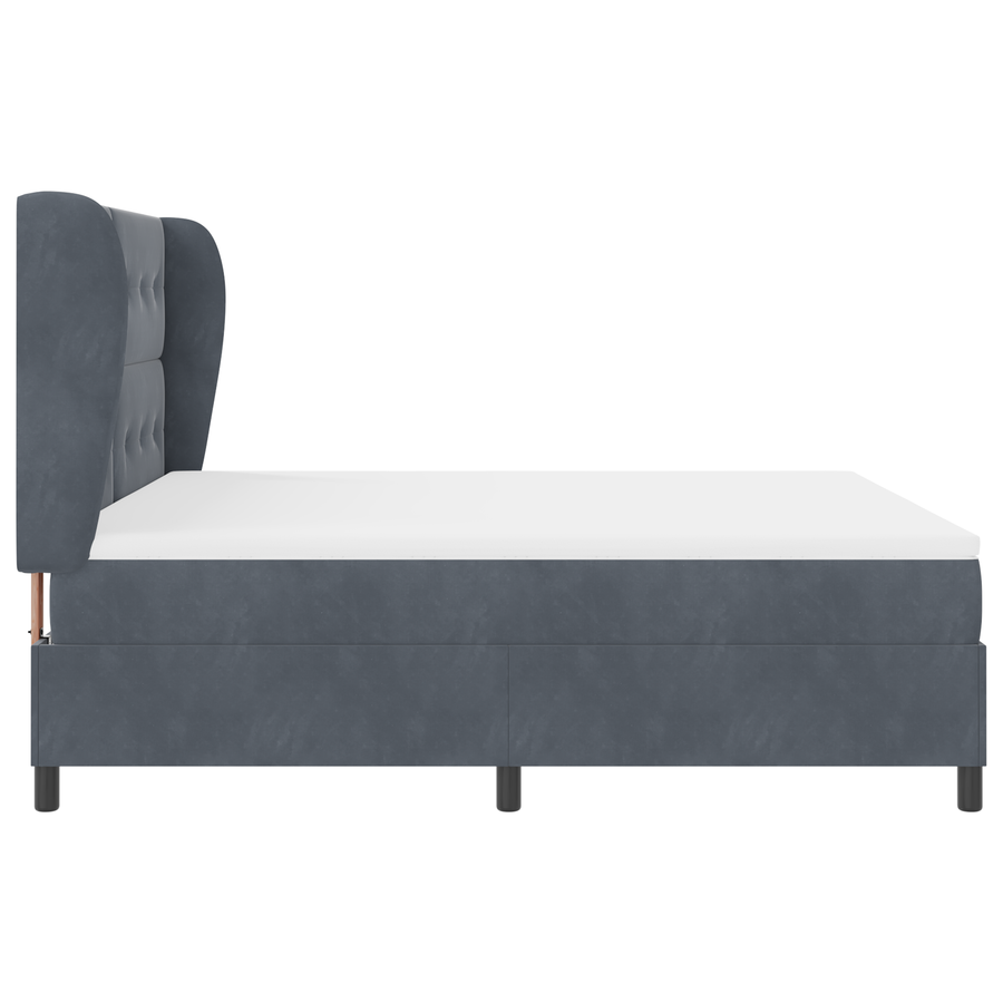 Boxspringbed met matras fluweel donkergrijs 180x200 cm