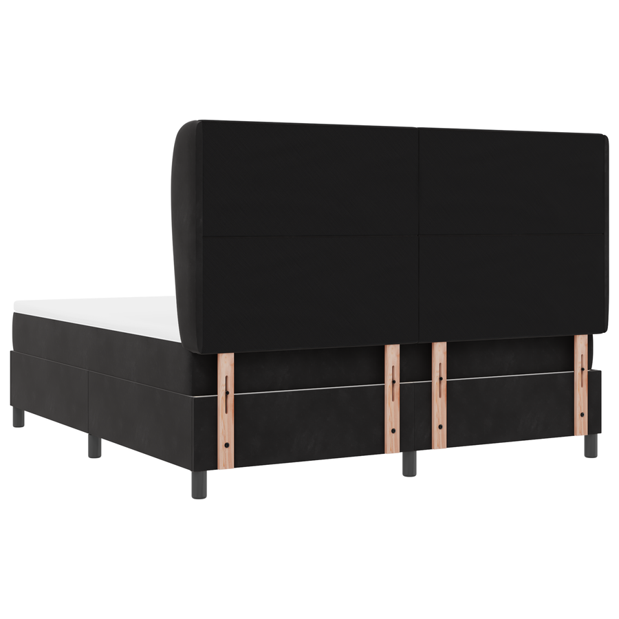 Boxspringbed met matras fluweel zwart 180x200 cm
