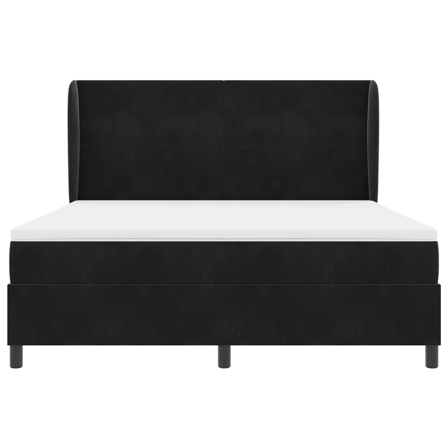 Boxspringbed met matras fluweel zwart 180x200 cm