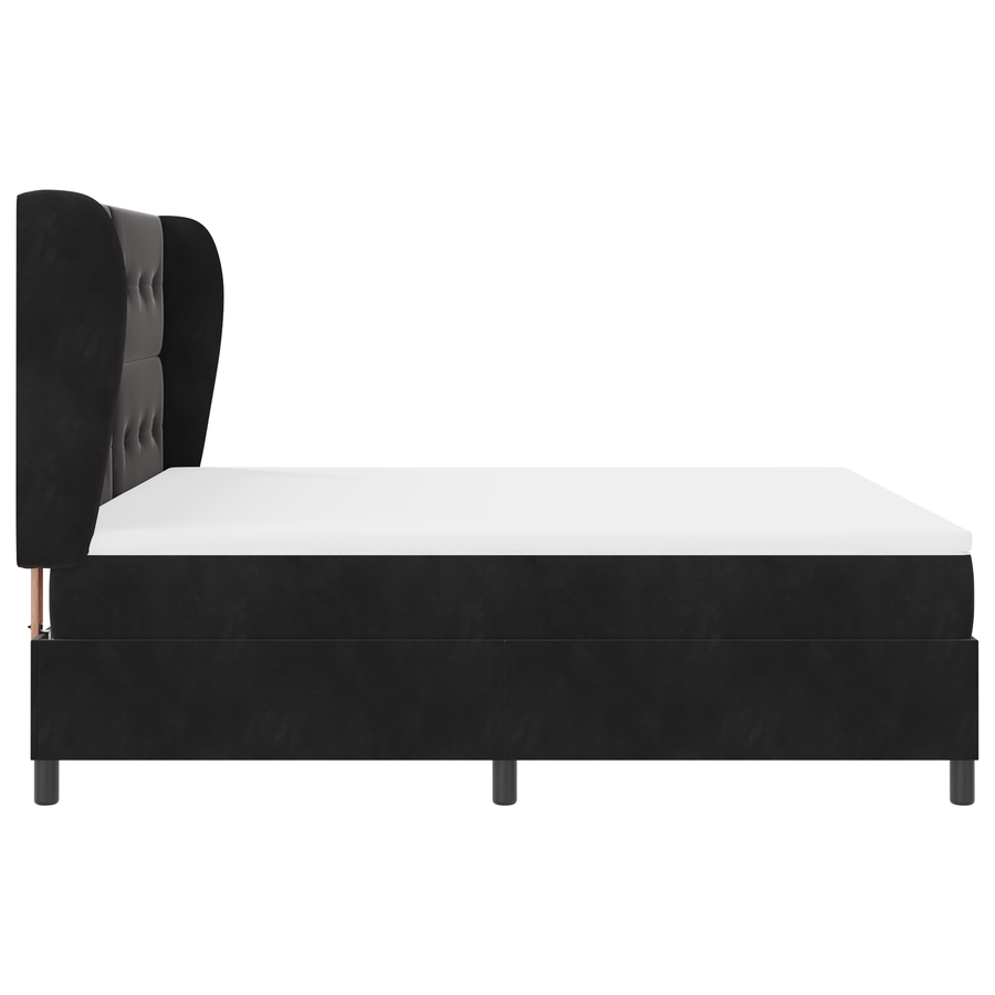 Boxspringbed met matras fluweel zwart 180x200 cm