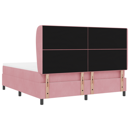 Boxspringbed met matras fluweel roze 180x200 cm