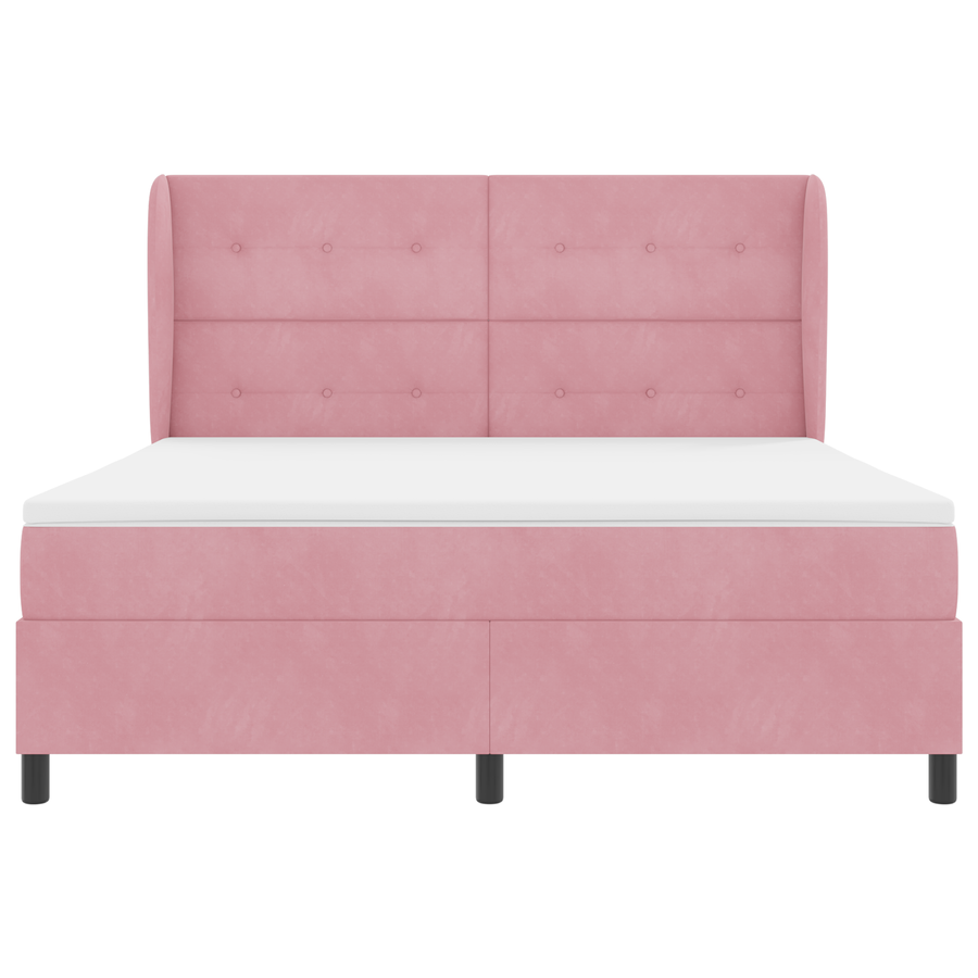 Boxspringbed met matras fluweel roze 180x200 cm