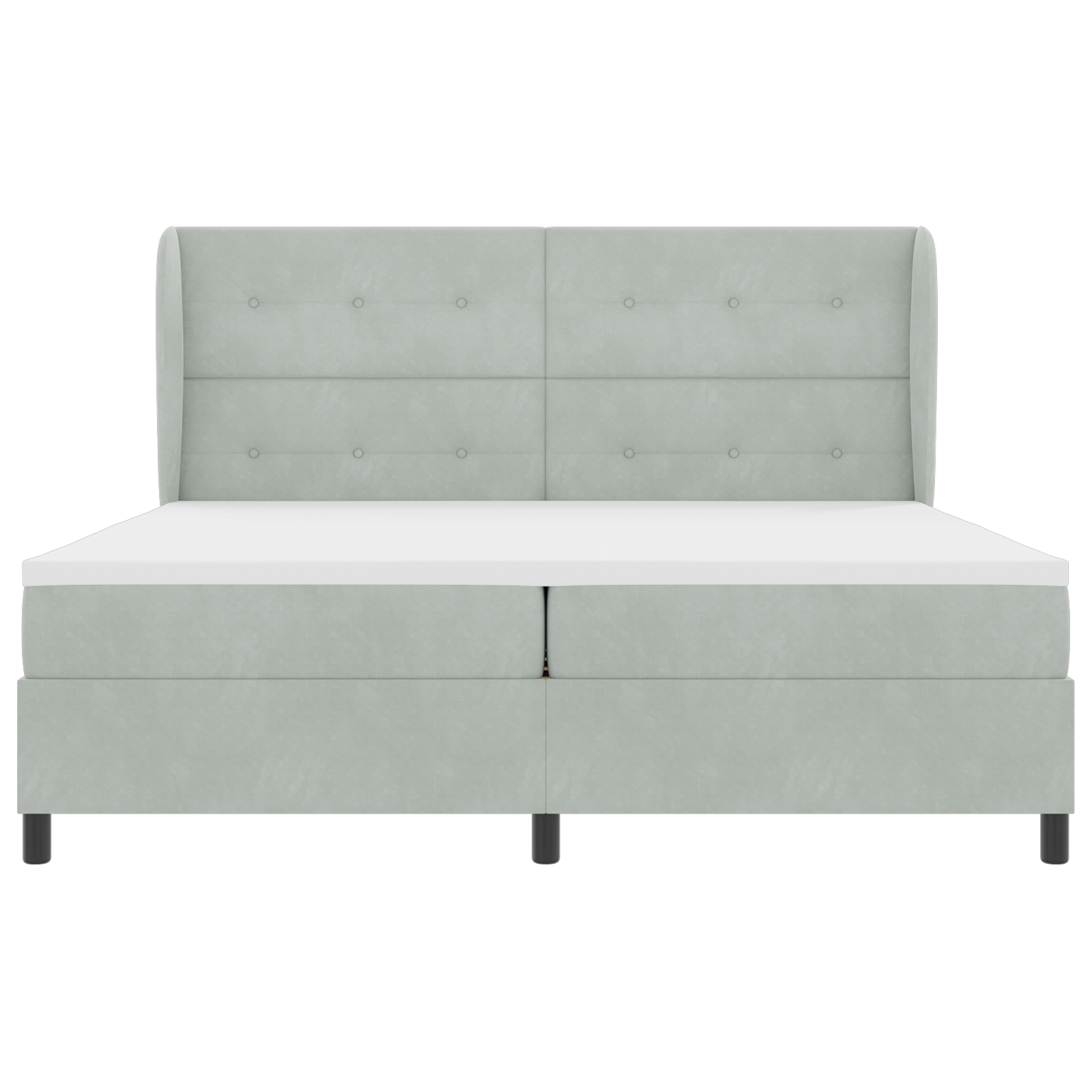 Boxspringbed met matras fluweel lichtgrijs 200x200 cm